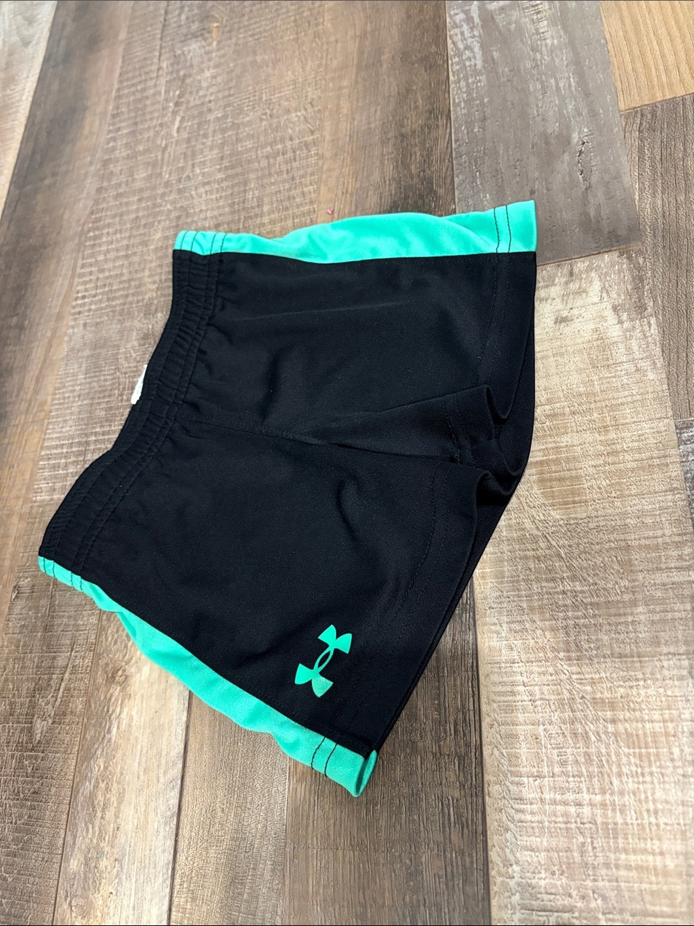 Under Armour Black Shorts with Teal Trim - Girls